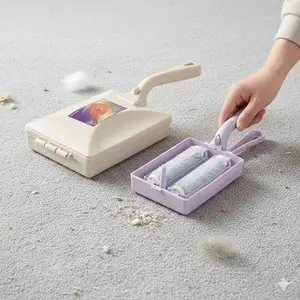 Portable Multi-Surface Lint Roller | Reusable Pet Hair Remover for Carpet, Sofa, Bedding & Car Seats | Handheld Deep Clean Brush Tool, No-Electricity Powerful Dust & Debris Collector for Home Office Cleaning