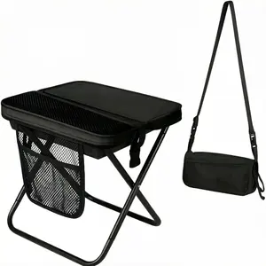 Ultra Light Portable Folding Stool - Supports up to 400lbs - Compact Camping Chair with Storage Pockets & Shoulder Strap for Fishing, Hiking, BBQ , Outdoor Trave