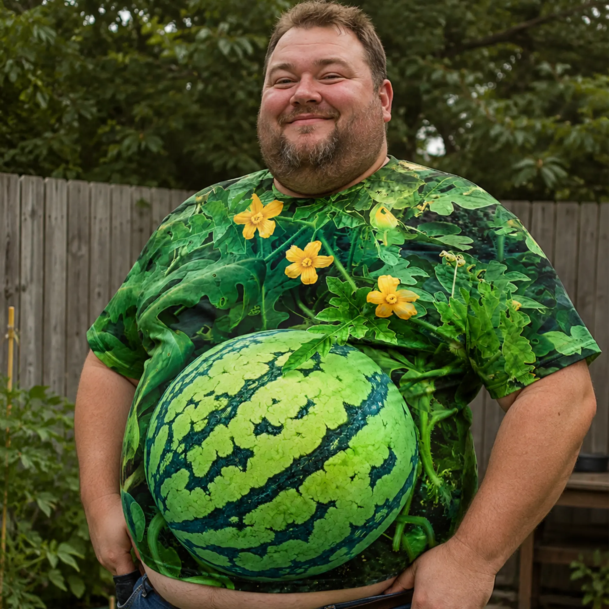 Funny Men's Watermelon Graphic T-Shirt, Fruit Print Summer Tee, Colorful Garden Inspired Shirt, Casual Hawaiian Style Shirt, Gift for Everyone