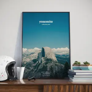 Yosemite Retro Poster Design, Adventure Wall Art, Home Decor, Gift For Hikers, Vintage Travel Photography, Minimalist Print, Contemporary