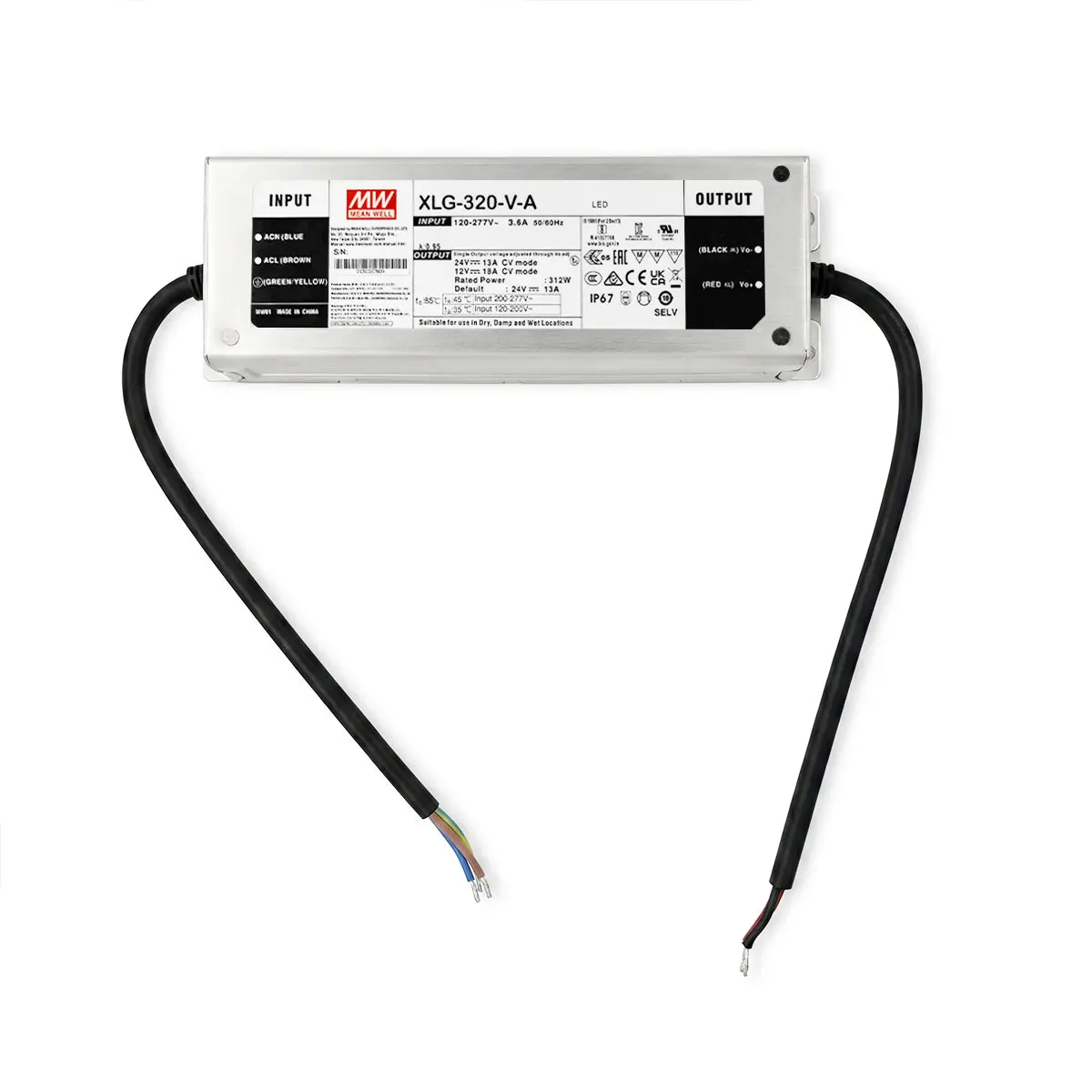 DC24V Waterproof Power Supply Transformer, 13A, 312W - KC, CE, CCC Certified for Signage & Architectural Lighting (Home Improvement Outdoor Lighting Accessory), Bis