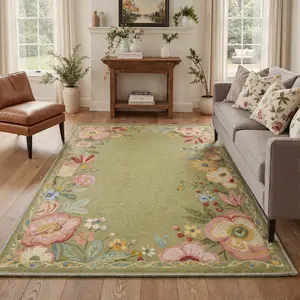 【Deals For You Days】GENIMO Home Rug – Soft, Non-Slip, Pet Friendly, Machine Washable Area Rug, Floor Carpet Perfect for Living Room, Bedroom, Kitchen, Hallway, Stylish Home Decor ,ARF2772-PETAL