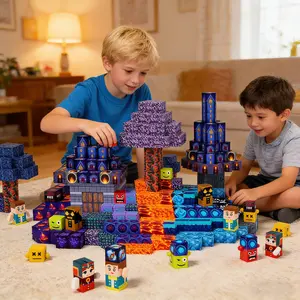 Magnetic Puzzle Building Blocks Set, Stem Montessori Creative Teaching Toy, Suitable for 3-6 & 4-12 Years, Boys Girls Birthday Christmas Gift