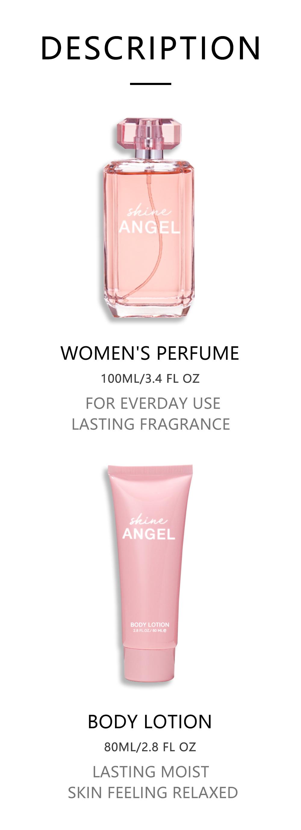 Shine Angel 3.4 fl Oz Women's Eau De Parfum Spray Long Lasting Perfume with Vanilla Jasmine & Red Berries Flavor Perfect for Dating Daily Life Parties Gift Giving Regular Edition