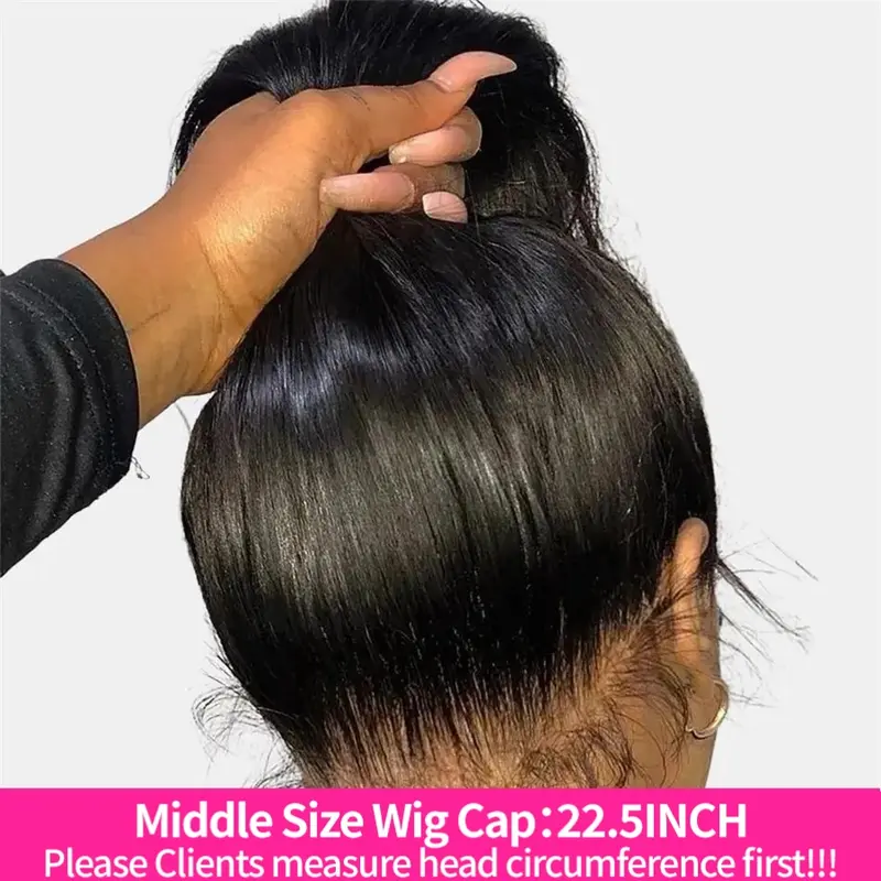 Female Brazilian Bone Straight Human Hair Wig - 28in (22~22.5in Medium Cap), 180 Density, 360 Full Lace Frontal, Lace Frontal Closure, Adjustable Straps, Easy Fit for Wedding, Shopping, Sohochic Bling Hair