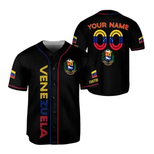 Custom Venezuela Baseball Shirt Personalized Name Number Fan Gift