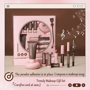 Women's Makeup Gift Set, Bb Cream, Foundation, Lipstick, Mascara, Eyeliner, Brow Pencil, Multi-Piece Kit, Quick Makeup, Packaging