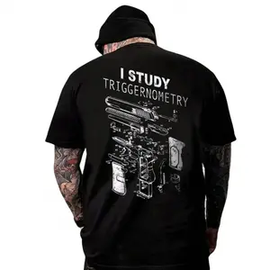 I Study Triggernometry Shirt, Funny Gun Love Graphic Tee Pure Cotton Casual Streetstyle Trendy Tops for Women for Men Perfect Gift