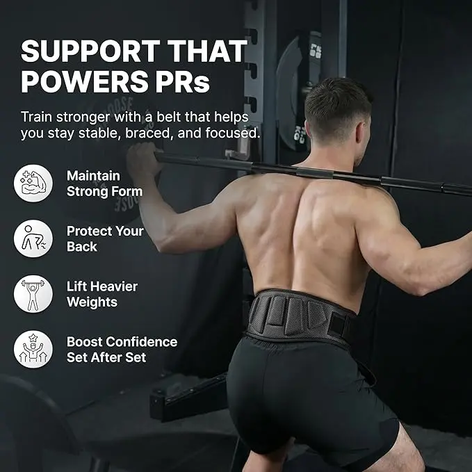 [Weight Lifting Belt] Weight Lifting Belt - 1pc Workout Gym Powerlifting Belt for Cross Training, Squats - Fitness Back Support