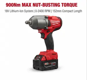 Milwaukee M18 FMTIWF12  Cordless 1/2 Inch Mid-Torque Impact Wrench, 900Nm Nut Busting Torque, Brushless Impact  Tool for Automotive Repair, Mechanic Tools, Lug Nut Removal, and Equipment Maintenance