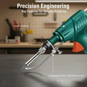 Multifunctional Electric Soldering Iron Kit: Externally Heated Soldering Tool (Max. 480°C), Includes Solder Sucker and Tweezers—Ideal for Repair and Soldering Applications