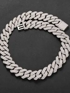 18k Gold Plated 20MM Cuban Chain Necklace, Ethnic Pattern, Elegant Style, 5a+ Zircon, Miami Inspired, Luxury Daily Wear Jewelry for Women