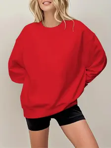 Trendy New Solid Color Fitted Sports Sweatshirt, Teen Girls Lady Casual Wear, Women's Daily Fashion, Comfortable Breathable Long Sleeve Pullover Tops, Womenswear