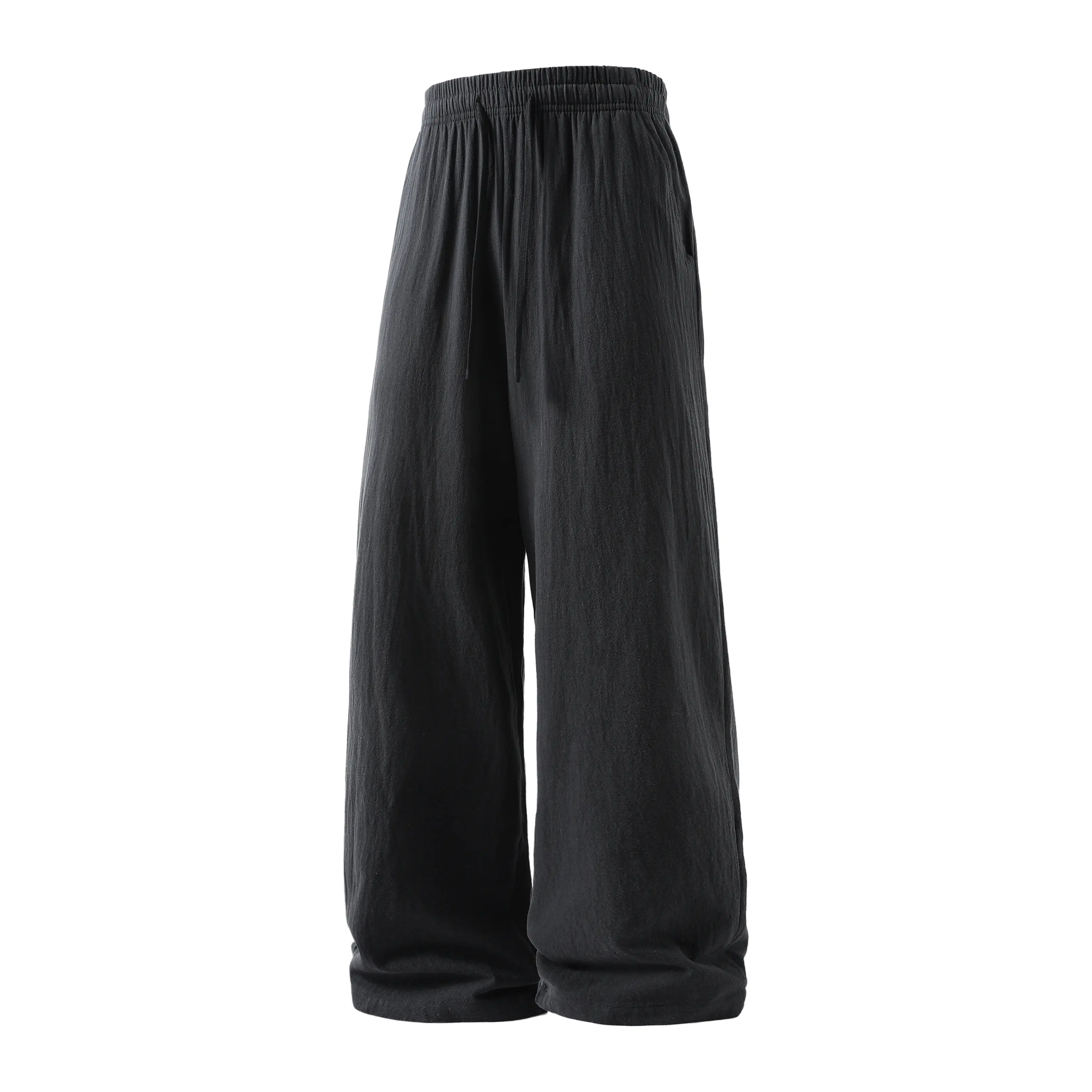 3pcs men’s wide-leg linen cotton pants, 100% cotton, elastic waist with drawstring, loose casual trousers 3pcs men’s wide-leg linen cotton pants, 100% cotton, elastic waist with drawstring, loose casual trousers