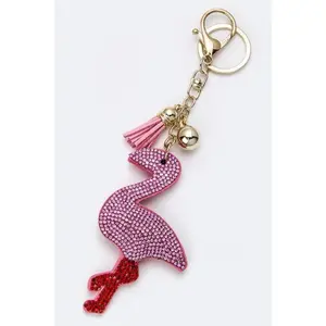 Crystal Flamingo Pillow Key Charm