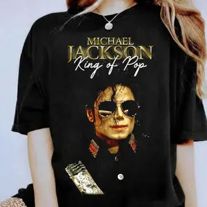 Michael Jackson Heat Transfer Graphic T-Shirt, Iron On Michael Jackson Hiphop Sweatshirt, MJ King of Pop Pullover Hoodies, Gift for Fans