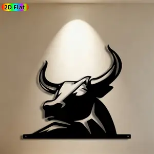 1pc Bull Head Metal Wall Art, Bold Bull Head Statue Mural, Ideal Gift for New Year, Christmas, Animal Decor Enthusiasts, Rust-Resistant Metal Wall Decor Wall Sculptures, Perfect for Home Wall & Garden Fence, Unique Outdoor/Indoor Art Piece