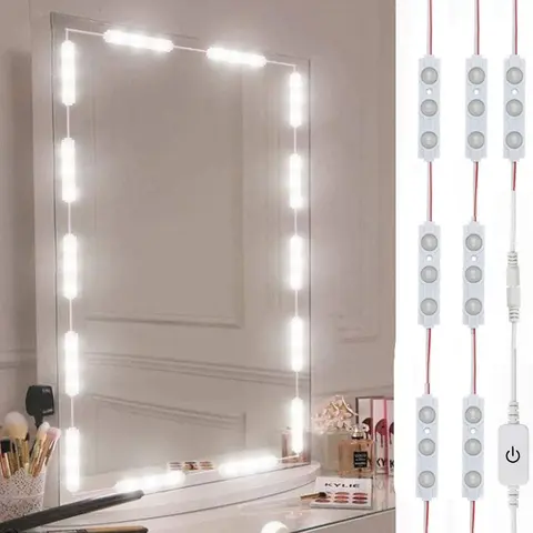 Chic Hollywood Glam LED Vanity Light Strip, 10ft Ultra Bright White LED Lights, Dimmable Touch Control, Easy & Stress-Free Wall-Installation, Affordable for Makeup Vanity Table, Bathroom Mirror, Living Room