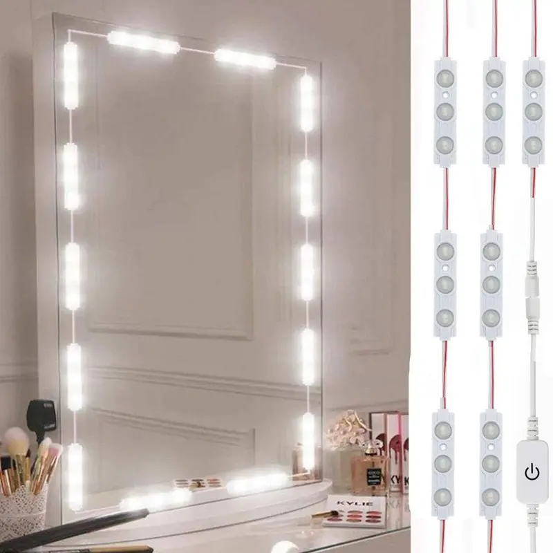 Chic Hollywood Glam LED Vanity Light Strip, 10ft Ultra Bright White LED Lights, Dimmable Touch Control, Easy & Stress-Free Wall-Installation, Affordable for Makeup Vanity Table, Bathroom Mirror, Living Room