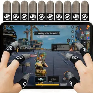 10-Pack Pro Gaming Finger Sleeves: 0.3mm Silver Fiber, Ultra-Thin, Anti-Sweat & Breathable Thumb Cover Gloves for PUBG/Fortnite/COD - Fits All Mobile Phone/iPad Tablet Touchscreen Devices