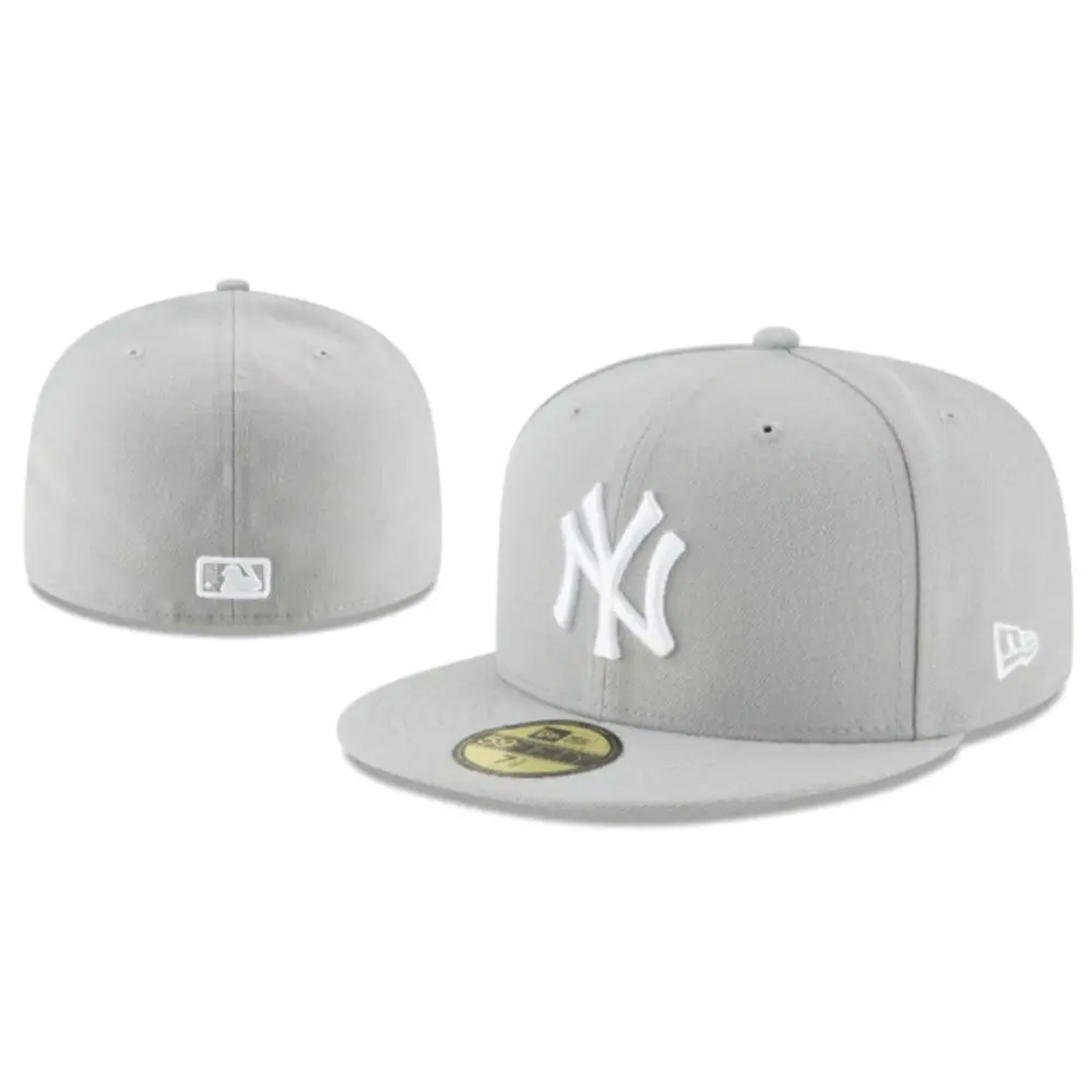 Performance Fitted Baseball Cap with High Crown, Flat Brim and Embroidered Front Design for Men and Women
