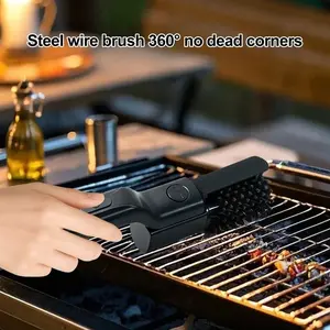 The new electric barbecue brush is wireless rechargeable. It comes with a spare cleaning brush and is adjustable in angle. It is suitable for rust removal, cleaning the grill and removing dirt.
