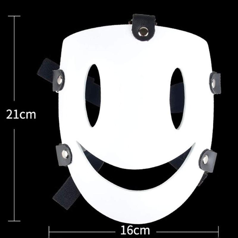 High-Rise Invasion Cosplay Mask Sniper Mask Tenkuu Shinpan Mask White Smile Resin Mask for Halloween Cosplay Props Gift Creepy Spooky