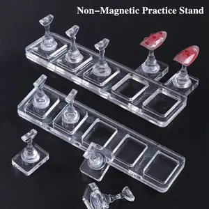 1 Set Non-Magnetic Nail Display Acrylic Nail Display Stand Tips Holder Nail Practice Stand Fingernail DIY Manicure Stand Tools