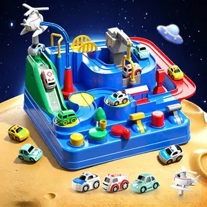 Best Gift for Boys & Girls, Fastest Track, Trendy Play Toy,Kids Race Track Car Set – Viral TikTok Hot Toy 2026 Interactive Parking Garage Playset with Mini Cars, Ramps & Slides, Road Signs, DIY Assembly, Lights & Sounds