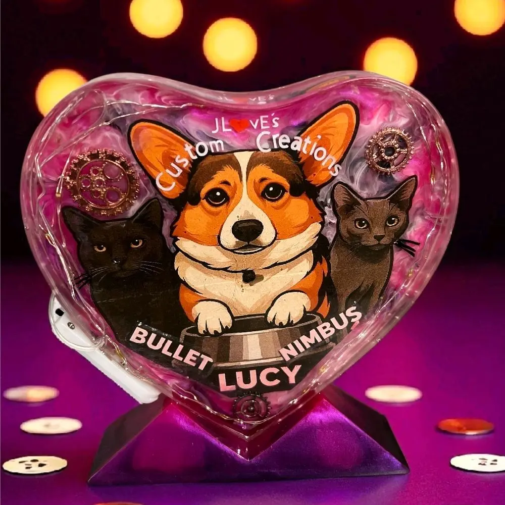 Custom Creations Large Unique Heart Resin Picture Frame with Personalized Names and Custom Design