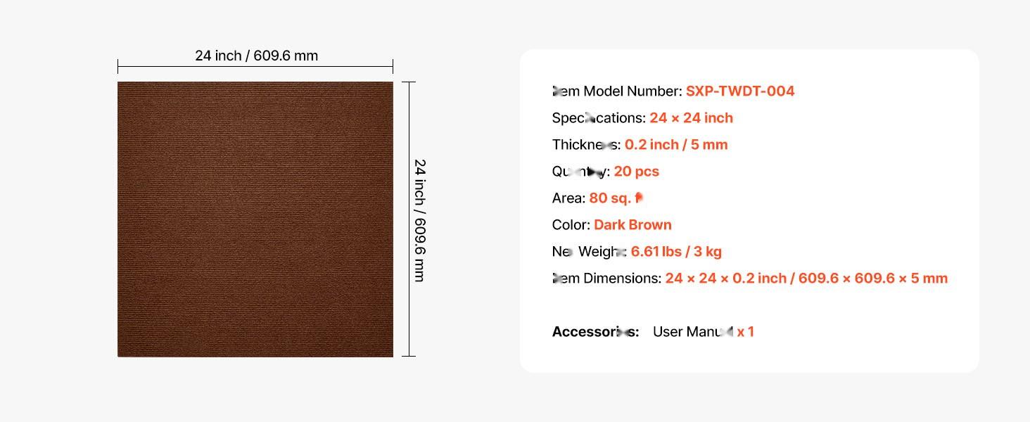 Carpet Tiles 24x24 Inch, 20 Pack Peel And Stick Self-Adhesive Brown Carpet Tiles For Home Flooring, Easy Install, Interlocking Floor Tiles, Removable And Reusable, Durable, Water Resistant, Ideal For Living Rooms, Kitchens Carpet Tiles 24x24 Inch, 20 Pack Peel And Stick Self-Adhesive Brown Carpet Tiles For Home Flooring, Easy Install, Interlocking Floor Tiles, Removable And Reusable, Durable, Water Resistant, Ideal For Living Rooms, Kitchens