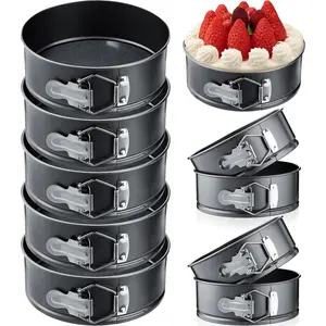 16 count Mini Springform Pans Set - Mini Cake Leakproof Cheesecake Pans, Carbon Steel Round Nonstick Cake Pan with Removable Bottom for Baking Cheesecakes, Pizzas, and Quiches (4.7 Inch)