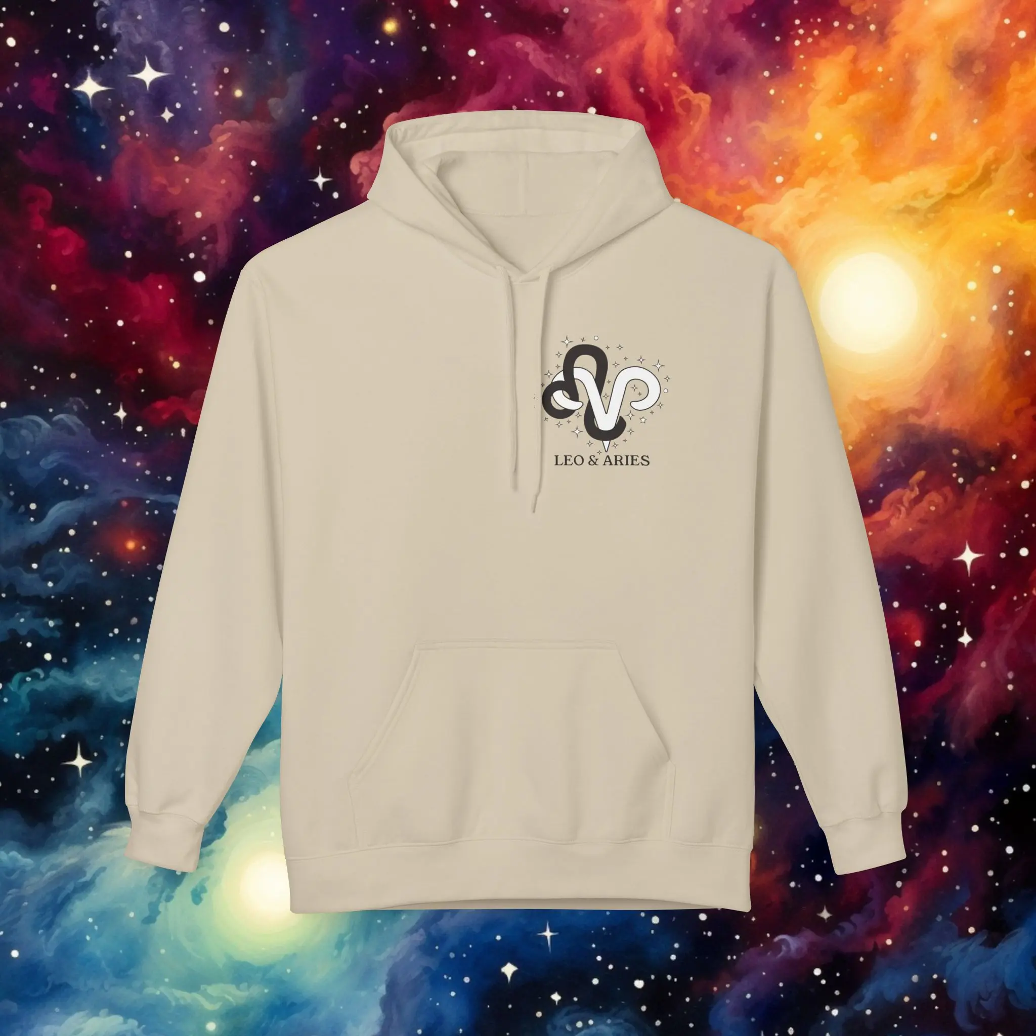 Leo Aries Hoodie, Zodiac Couple Hoodie, Fire Sign Sweatshirt, Matching Astrology Hoodie, Leo Aries Gift, His and Hers Hoodie