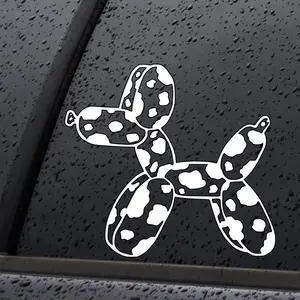 Balloon Dog Cow Print Decal Car Mirror Sticker, Mirror, Window Decorative Sticker, Vinyl Decal, Car Accessories Vehicle Exterior Decoration Cool Car Decoration