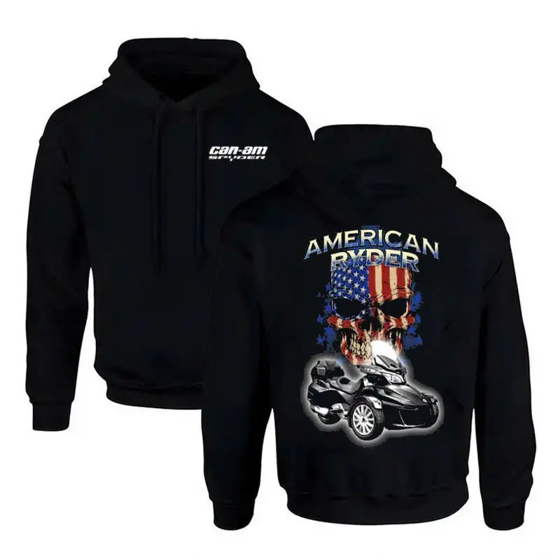 Can-Am Spyder American Ryder T-Shirt/Hoodie – Patriotic Skull Flag Graphic Tee, Motorcycle Shirt, Biker Gift, 100% Cotton Unisex Car Lover Shirt Made in USA, Menswear