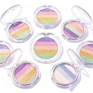 Rainbow Eyeshadow Diamond Cheeks Nose Body Highlighter Multichrome Five-Color Pearlescent Fine Glitter Sparkling Long Lasting Makeup Shimmer Eyeshadow All Over Glimmer Highly Pigmented Palette，Chameleon Shimmer Multi-use Face & Eye Powder