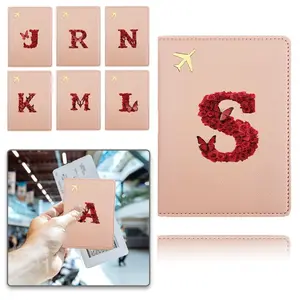 Butterfly & Letter Pattern Passport Case, Creative Design PU Leather Passport Holder, Travel Wallet, Versatile Travel Accessory, Water-resistant Leather Protective Case for Air Tickets Credit Cards Cash