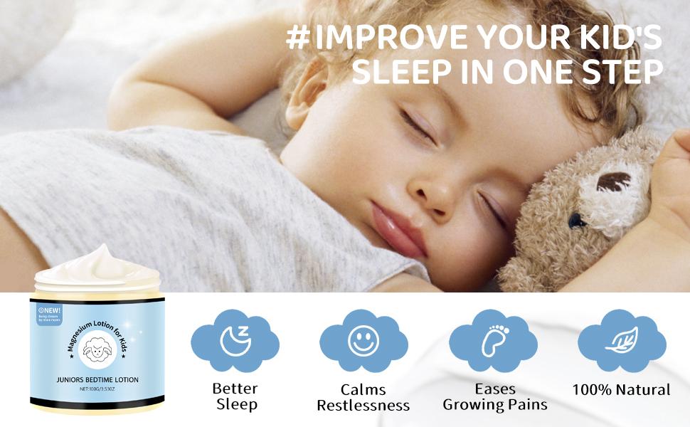 Magnesium Lotion for Kids - Organic Magnesium Lotion for Babies - Soothing Relief & Relaxation - Topical Magnesium Cream Calms Children at Bedtime & Night - Without Melatonin (4 oz)