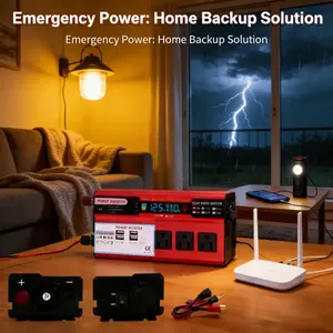 5000W Peak Power Pure Sine Wave Car Inverter, 12V/24V to 110V, Durable Aviation Aluminum Build, Full Safety Protection, US Trucker Essential for Outdoor Adventures, Road Trips