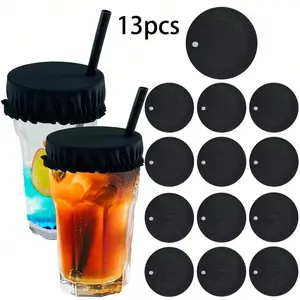 Reusable Spill-Proof Fabric Drink Cup Sleeve with Straw Hole, Drink Cover Scrunchie, Portable Hand Wash Only, Ideal for Bars, Hotels, Clubs, Picnics, Outdoor Use, Drink Protectors