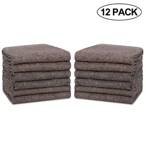 SuperDeal 12 Pack Moving Blanket 54 x 74" Packing Blankets Disposable Moves Moving Equipment