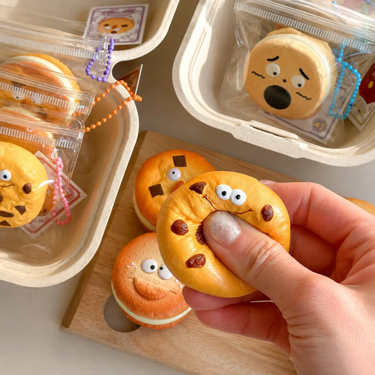 Blind Box Cookie Squishy Keychain – Cute Slow Rising Fidget Toy (Random Design)