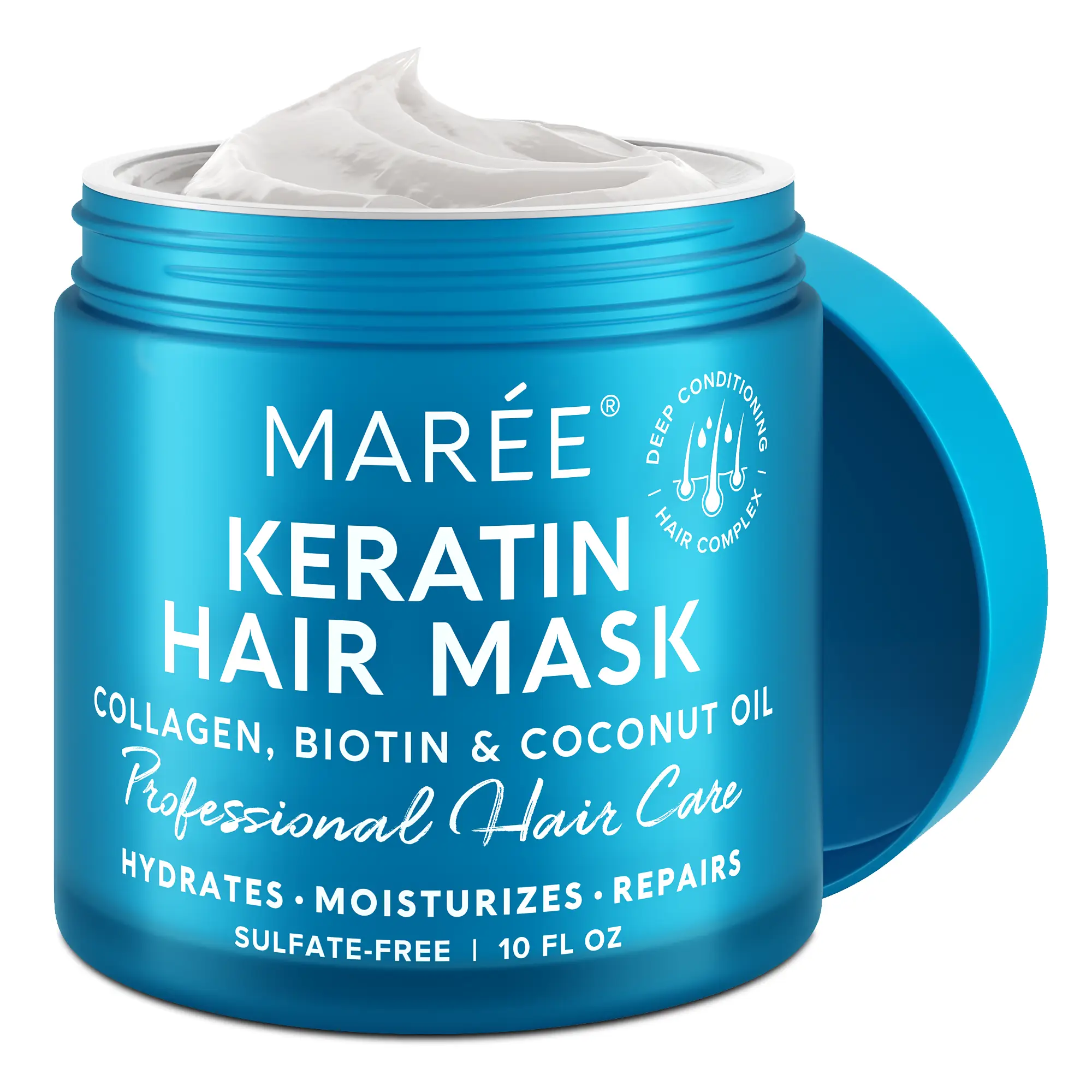 Keratin Hair Mask MAREE - Keratin Hair Treatment | Purple Hair Mask MAREE - Toner for Blonde Hair - 10 oz
