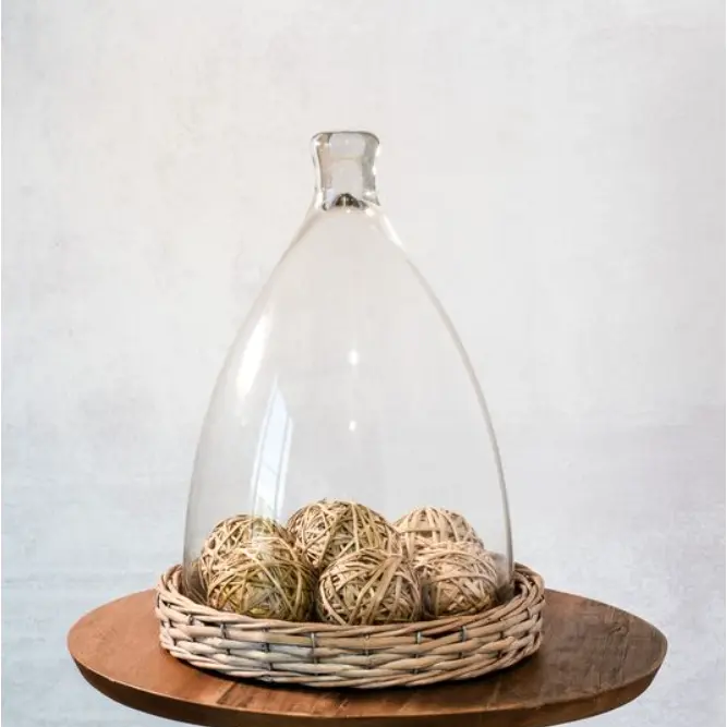 14.9" GLASS DOME WILLOW BASE