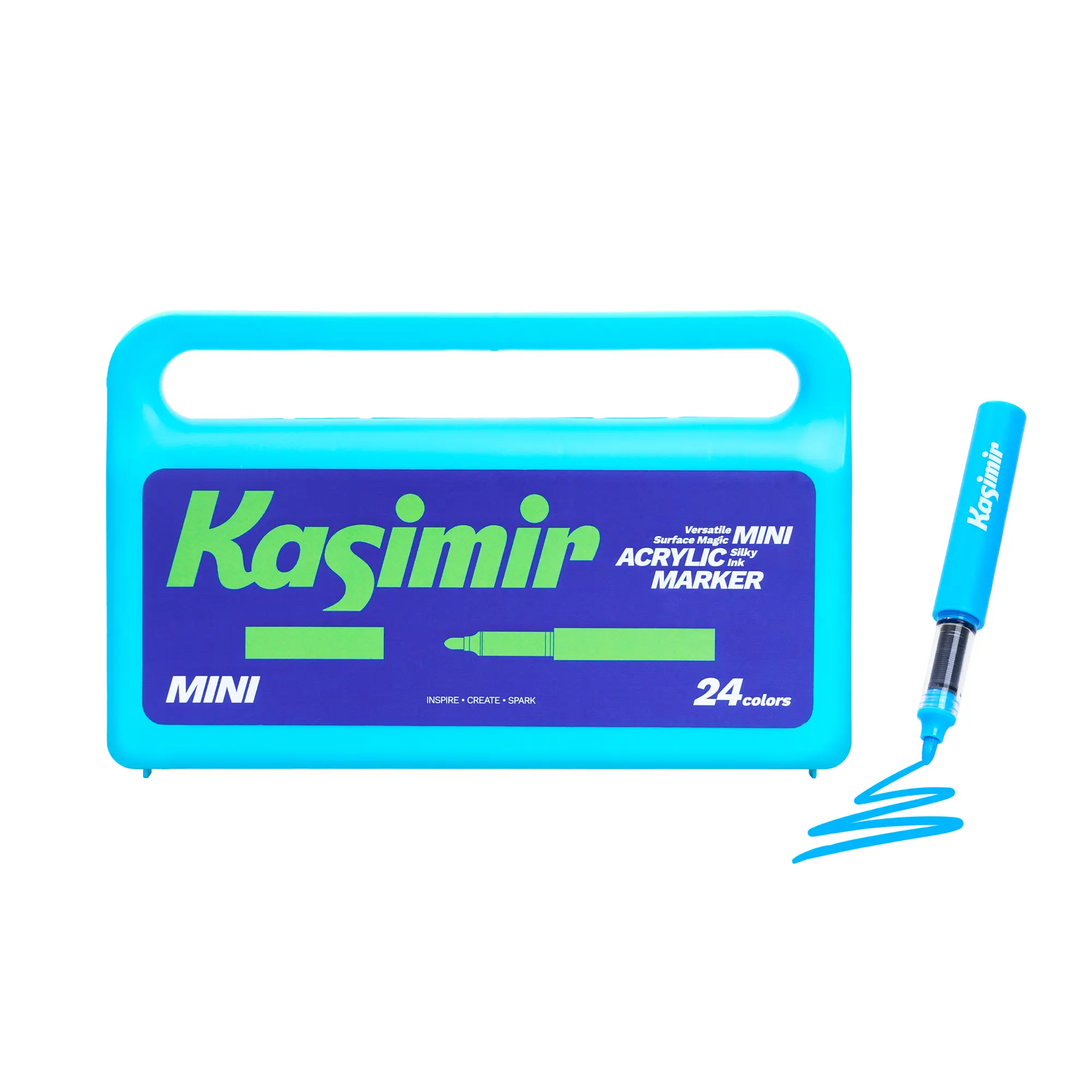 Kasimir Mini Acrylic Permanent Marker - Hard-Tip Paint Pen for Beginners, Direct Flow Liquid Ink, 12 Colours, Versatile Compact Portable Office Stationery for DIY Crafts, Ceramic & Fabric Projects