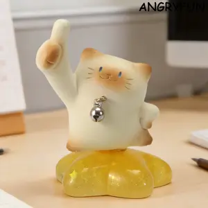 ANGRYFUN Cat PAI Rotating Blind Box Figure – Cute Siamese Cat Collectible Desk Figurine, Spinning Display Toy Gift for Girls and Collectors