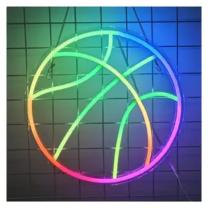 Basketball Neon Sign Ball Light Dimmable USB Powered For Game Room Gym Sport Club Wall Decor Lamp 32cm×32cm
