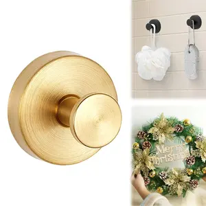 Glass Suction Cup Hook Ring Holder, Home Organizer Hook, Metal Towel Hook for Shower Room Bathroom Mirror, Durable Wall Mounted Organizer Accessory
