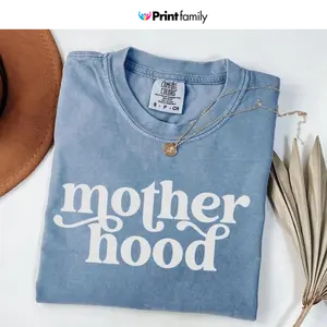 Motherhood Shirt Retro Mama Tshirt Comfort Colors Shirt Mama Graphic Tee Trendy Gift for Mom Mothers Day Gift Oversized Style - Printfamily