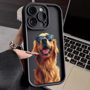 Golden Retriever Pattern Case for iPhone 16 Pro Max 15 Plus 14 13 12 11 XS XR Anti-Scratch Shockproof Soft Silicone Protective Cover